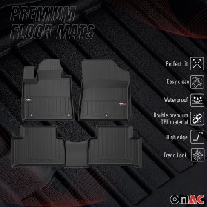 Kia Sorento Floor Mat - Omac - Proline Premium TPE 3 Pcs - Black - 2021-2025